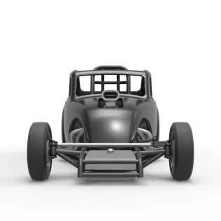 Front engine old school dragster with shell V11 Scale 1:25 - Model thumbnail 7
