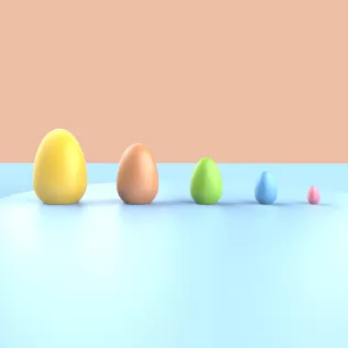 Easter Matryoshka Eggs, 5 Eggs - 10 pcs. Set, Easter Egg Gift - Model thumbnail 4