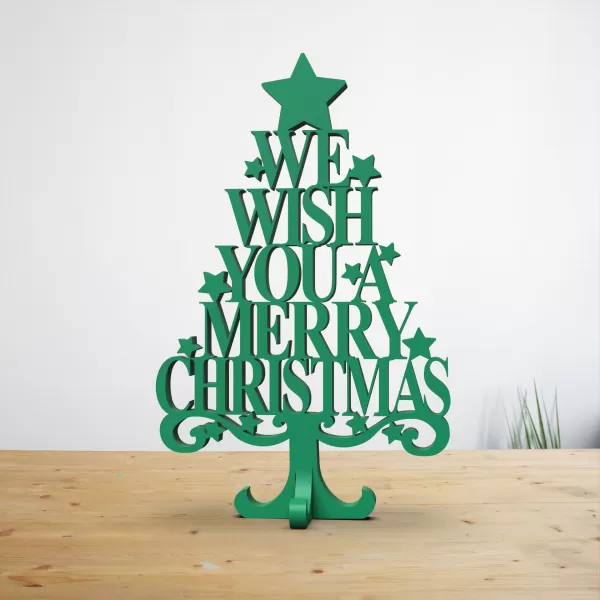 3D Text Christmas Tree, We Wish You A Merry Christmas, Christmas - Model preview 4