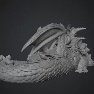 Peach Baby Blossom Dragon STL File for 3D Print - Model thumbnail 13