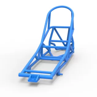 Frame of old school Front engine dragster Version 6 Scale 1:25 - Model thumbnail 4
