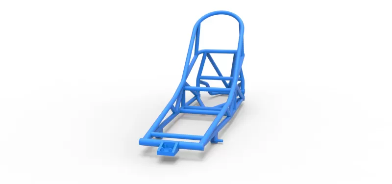 Frame of old school Front engine dragster Version 6 Scale 1:25 - Model preview 4