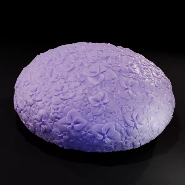 Stylized Begonia Flower Candle Printable 3D Model - Model preview 2