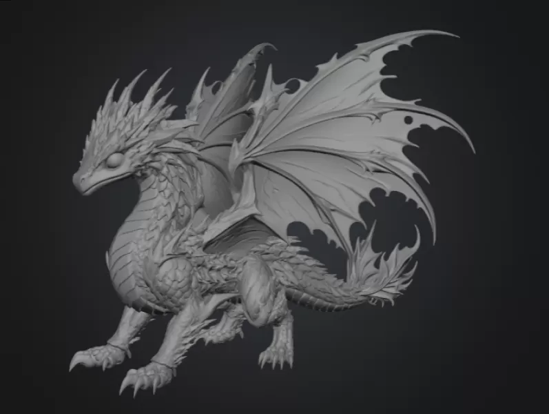 Celestial Tide Dragon STL File for 3D Print - Model preview 11