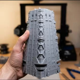 Cyberpunk skyscraper