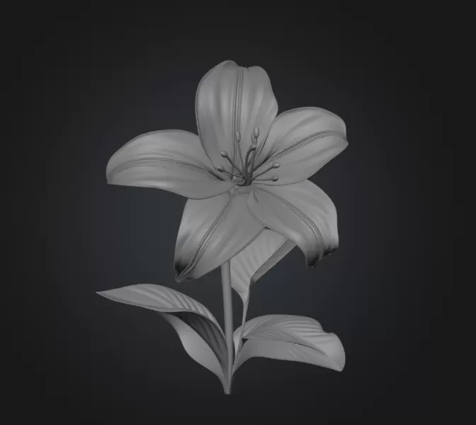 Lily flower - Model preview 1