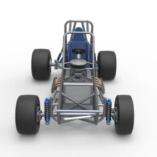 Vintage Dirt Modified stock car Base Version 5 Scale 1:25 - Model thumbnail 8