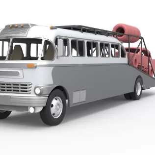 Vintage Transporter truck for Race car Version 8 Scale 1:25 - Model thumbnail 2