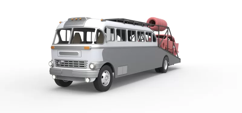 Vintage Transporter truck for Race car Version 8 Scale 1:25 - Model preview 2