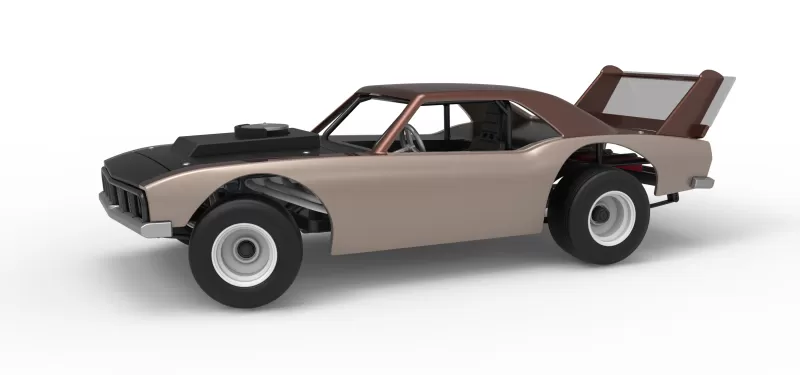 Vintage Semi-Late Model Stock Car while turning Scale 1:25 - Model preview 1