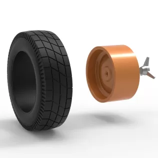 Wheel of Vintage Dirt race car V6 Scale 1:25