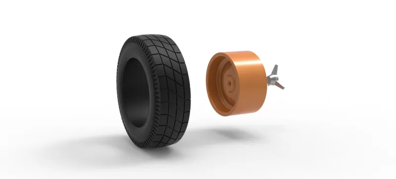 Wheel of Vintage Dirt race car V6 Scale 1:25 - Model preview 10