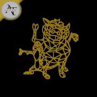 Timon and Pumbaa - The Lion King - Geometric - 2D Wall Art Decor