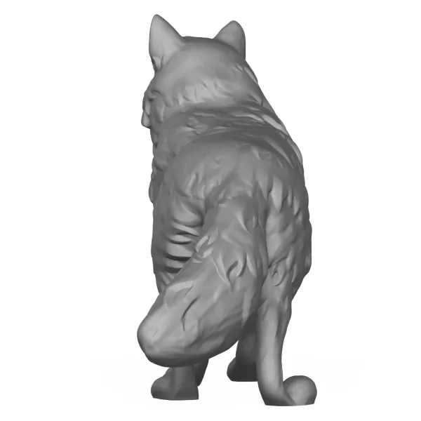 3D Printable Cartoon Wolf - Model preview 4