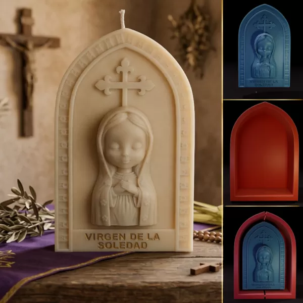 Virgen de la Soledad Estilo Chibi - Modelo 3D Imprimible - Model preview 1