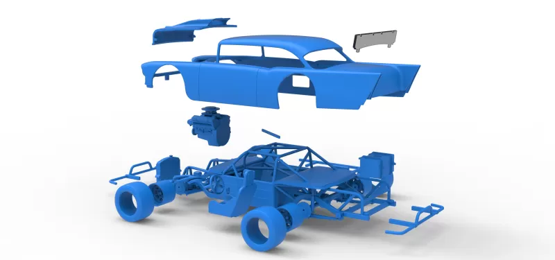 Vintage Asphalt Modified stock car V11 Scale 1:25 - Model preview 29