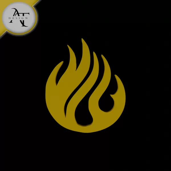 Simple Flame Symbol - 2D Art - Model preview 1