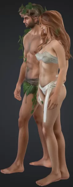 Adam und eva er umarmt sie - Model preview 2