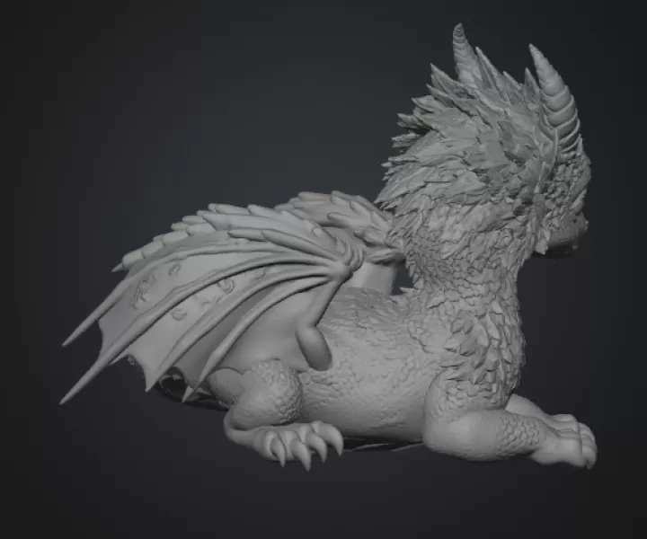 Blossom Guardian Dragon STL File for 3D Print - Model preview 14