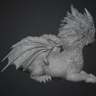 Blossom Guardian Dragon STL File for 3D Print - Model thumbnail 14