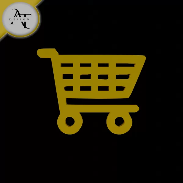 Simple Shopping Cart Symbol - 2D Art - Model preview 1