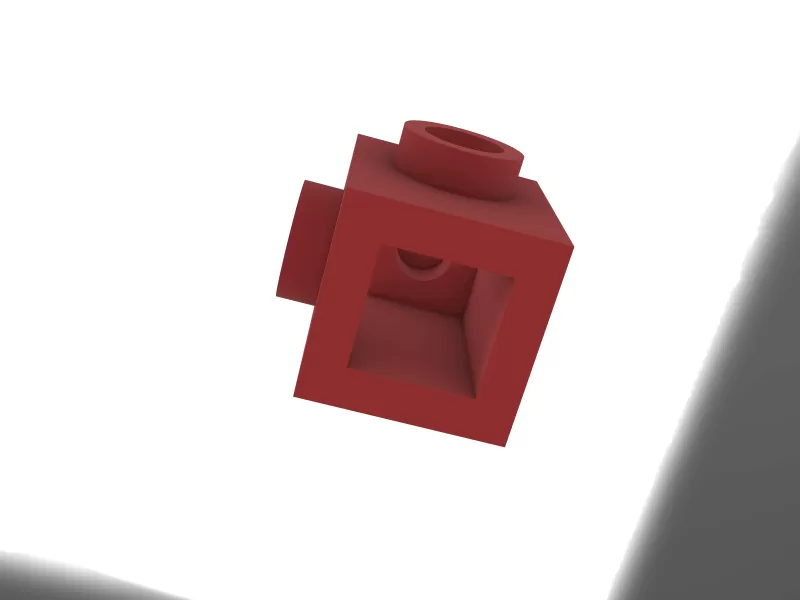 LEGO Brick 1X1 with 2 Knobs on adjacent Sides - Model preview 3