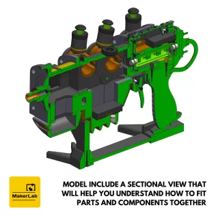 Plasma Blaster - Fallout 4 - Printable 3d model - STL files - Model thumbnail 14