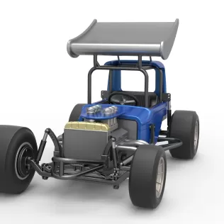 Vintage Winged Supermodified stock car Version 2 Scale 1:25 - Model thumbnail 5