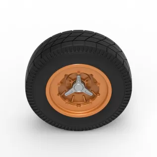 Wheel of Vintage Dirt race car V6 Scale 1:25 - Model thumbnail 6