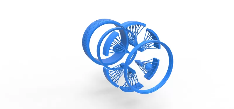 30 inch Wire wheel of Donk car Scale 1:25 - Model preview 18
