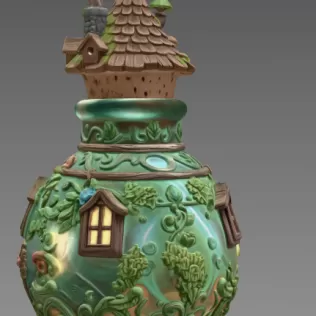 Mushroom Potion House STL File for 3D Print - Model thumbnail 5