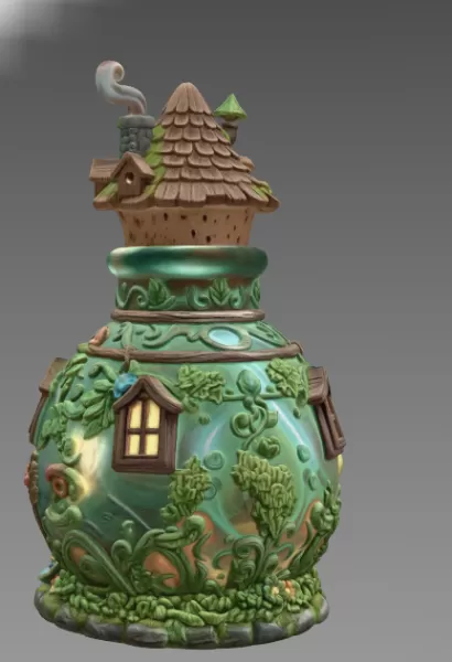 Mushroom Potion House STL File for 3D Print - Model preview 5