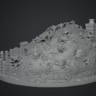 Cozy Hobbit Garden Cottage STL File for 3D Print - Model thumbnail 14