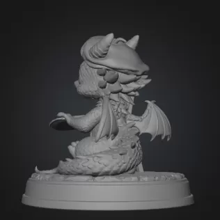 Cute Artist Dragon STL File for 3D Print - Model thumbnail 9