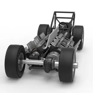 Vintage AWD Dragster Base Version 2 Scale 1:25 - Model thumbnail 5