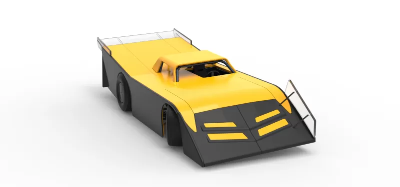 Vintage Dirt late model Race car V5 while turning Scale 1:25 - Model preview 26