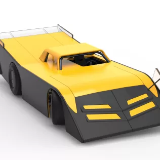 Vintage Dirt late model Race car V5 while turning Scale 1:25 - Model thumbnail 26