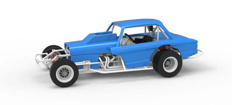 Vintage Dirt Modified stock car Version 10 Scale 1:25 - Model preview 1