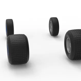 Wheel Set of Vintage Dirt Silver Crown Car Scale 1:25 - Model thumbnail 8