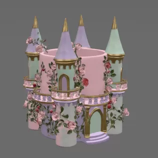 Rose Princess Castle Planter STL File for 3D Print - Model thumbnail 11