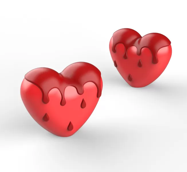 3D Melted Heart Decor, Dripping Love - Heartbreak, Surprise - Model preview 3