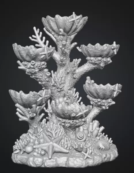 Colorful Coral Reef Tree Organizer STL File for 3D Print - Model preview 17