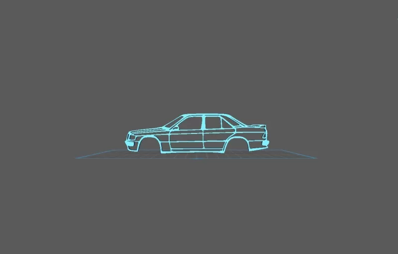 Mercedes - 190E 1989 Wall Art - Model preview 1