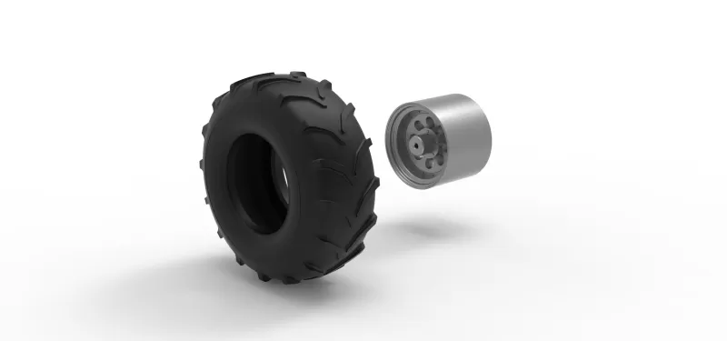 Front wheel from Mud dragster Version 4 Scale 1:25 - Model preview 11