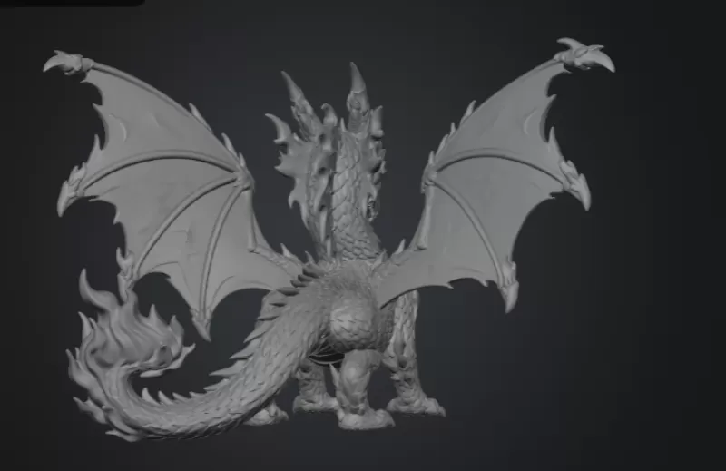 🔥 Inferno Flame Dragon STL File for 3D Print - Model preview 13