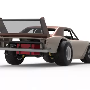 Vintage Semi-Late Model Stock Car while turning Scale 1:25 - Model thumbnail 19