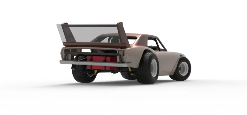 Vintage Semi-Late Model Stock Car while turning Scale 1:25 - Model preview 19