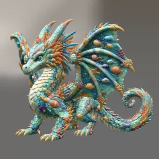 Ocean Bloom Dragon STL File for 3D Print - Model thumbnail 6