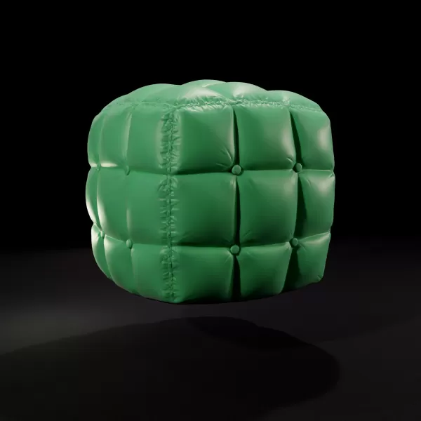 Tufted Pouf Cube Candle - Printable 3D Model - Model preview 4