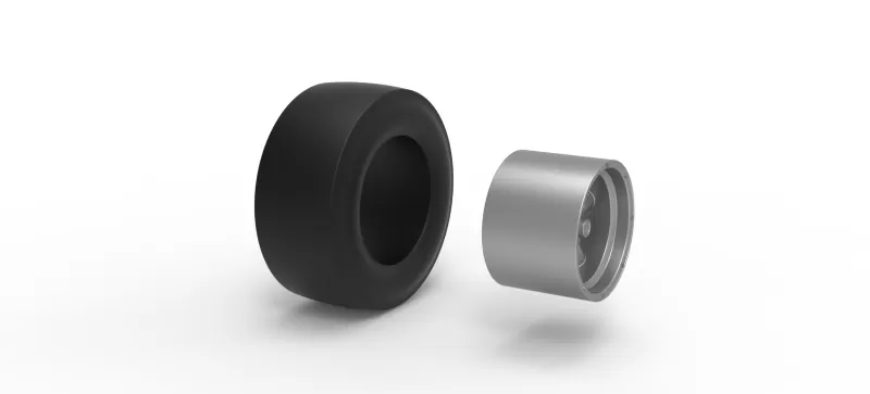 Rear wheel of vintage dragster Version 4 Scale 1:25 - Model preview 9